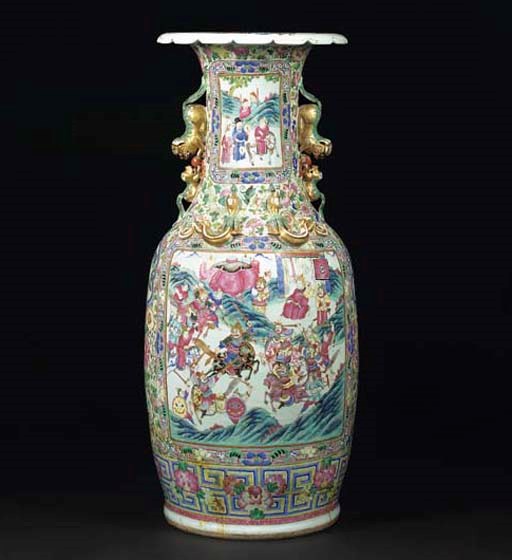 A large Cantonese vase, 19th century