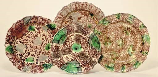 FOUR ENGLISH CREAMWARE PLATES