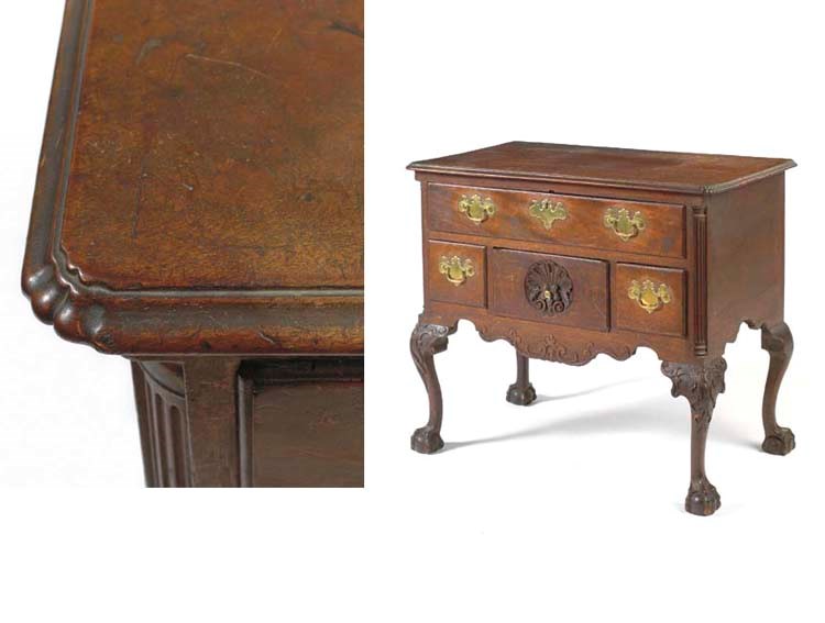 THE SAMUEL WALLIS CHIPPENDALE CARVED MAHOGANY DRESSING TABLE