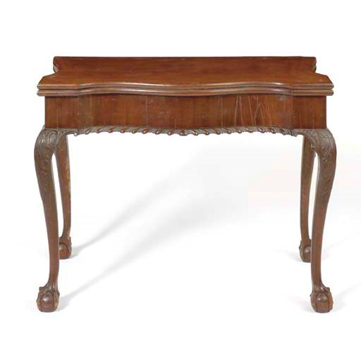 THE MITCHELL FAMILY CHIPPENDALE CARVED MAHOGANY CARD TABLE