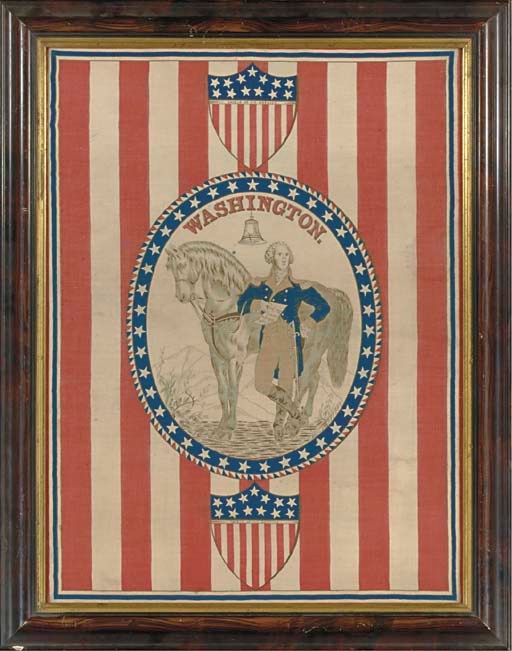 A GEORGE WASHINGTON COMMEMORATIVE PRINT ON LINEN