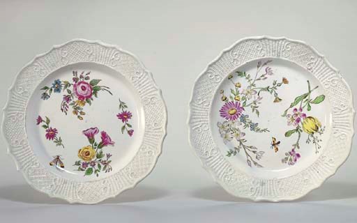 TWO STAFFORDSHIRE PORCELAIN TULIP-FORM VASES