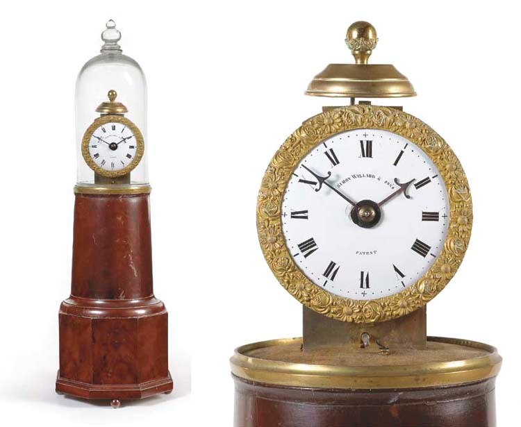 A CLASSICAL MAHOGANY VENEERED "LIGHTHOUSE" CLOCK