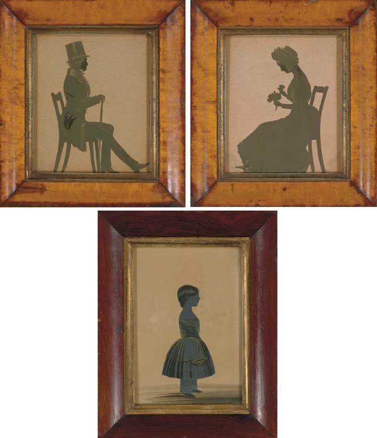 A GROUP OF THREE SILHOUETTE PORTRAITS