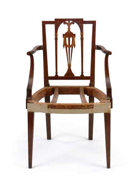A FEDERAL STAR-INLAID MAHOGANY ARMCHAIR