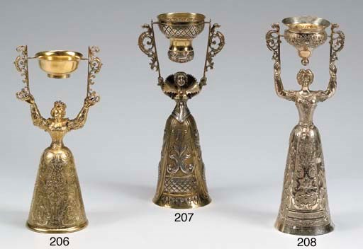 COPPA DELL'AMORE "WAGER-CUP" IN ARGENTO E PARTICOLARI DORATI