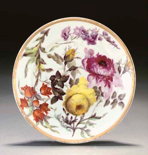 A DERBY BOTANICAL PLATE