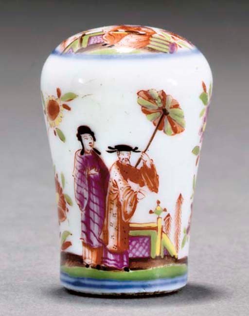 A MEISSEN CANE-HANDLE