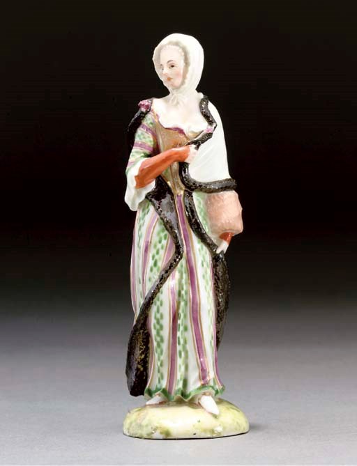 A LUDWIGSBURG FIGURE OF A LADY