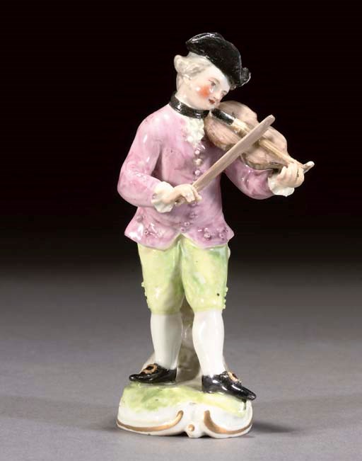 A FRANKENTHAL FIGURE OF A MUSICIAN