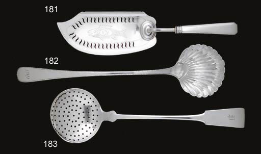 A SILVER SOUP LADLE