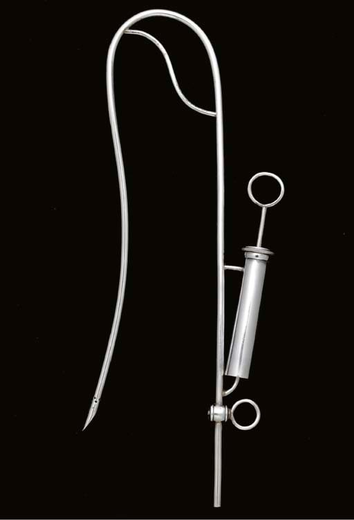 A SILVER WINE SIPHON