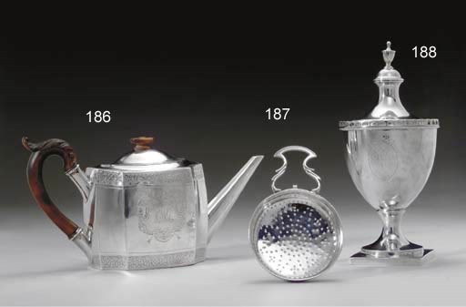 A SILVER SUGAR URN
