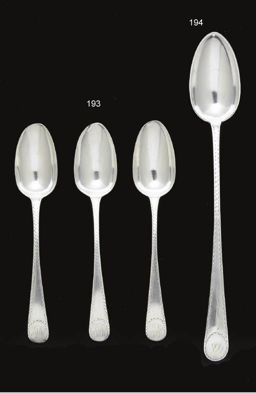 A SILVER STUFFING SPOON