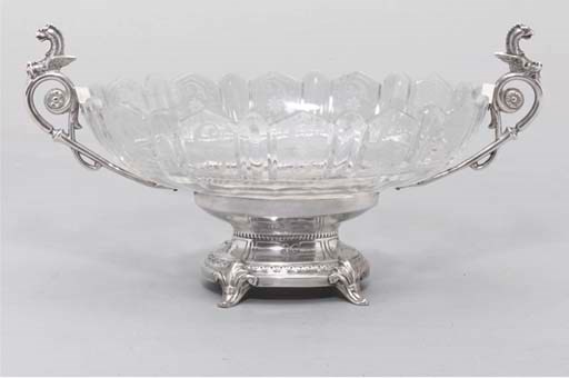 COUPE A FRUITS EN ARGENT ET VERRE