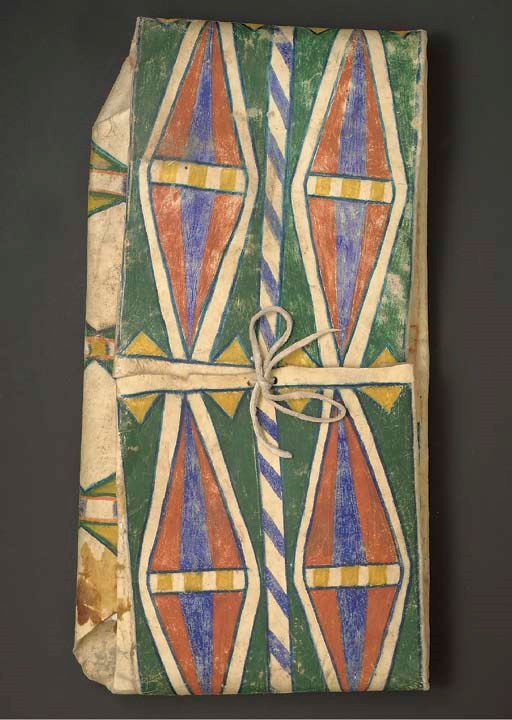 A PLATEAU PAINTED PARFLECHE STORAGE ENVELOPE