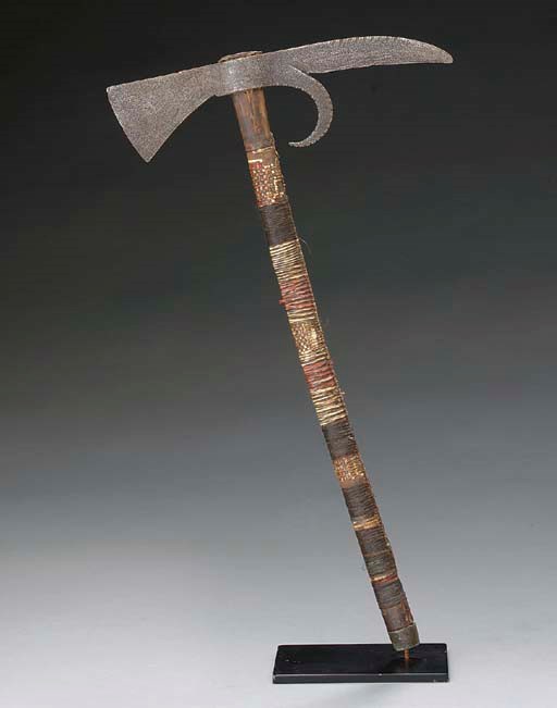 AN EARLY EASTERN WOODLANDS QUILL-WRAPPED TOMAHAWK