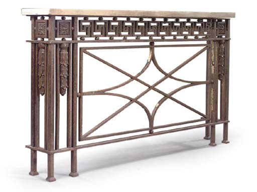 A CAST IRON CONSOLE TABLE