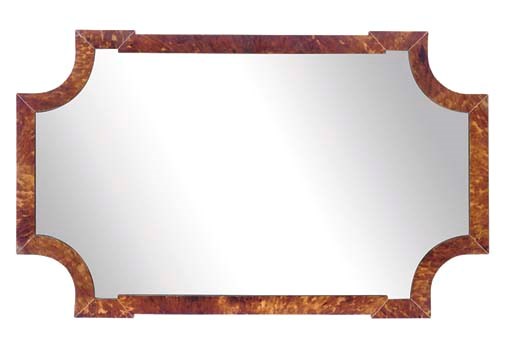A TORTOISESHELL FRAMED MIRROR