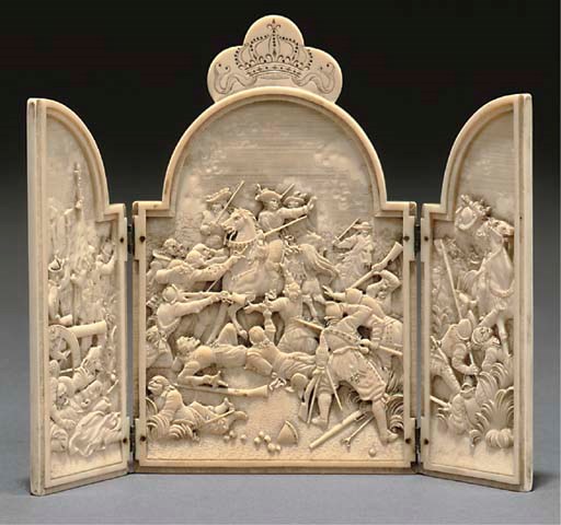 A DIEPPE IVORY TRIPTYCH