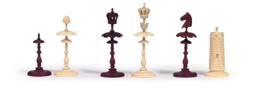 A DANISH 'SELENUS' PATTERN IVORY CHESS SET