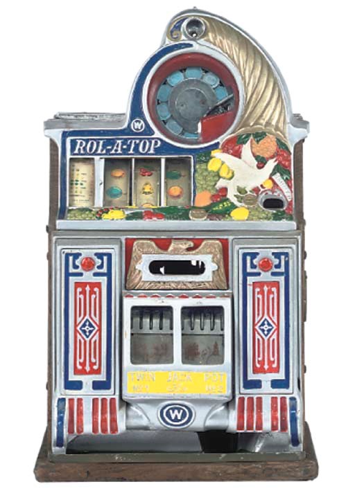 A 'Rol-a-top' one-armed bandit by The Watling Manufacturing Co. Chicago,