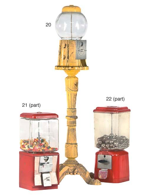 A pedestal gumball machine