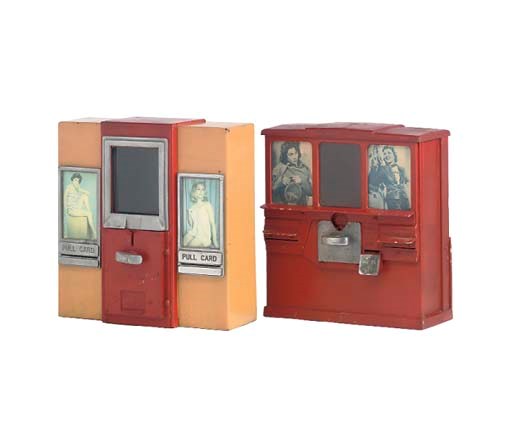 A Premier gum and card vending wall machine