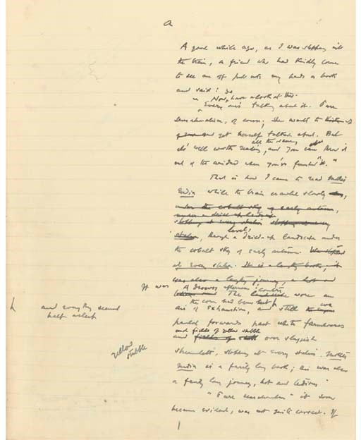 DOUGLAS, Norman (1868-1952).  "How About Europe? Some footnotes on East and West." [Florence: c.1929]. 4° (280 x 220mm). Original manuscript on c. 320-pages, a few pages typed in blue, with numerous deletions, amendments and inserts, bound in contemporary floral-patterned boards, later slipcase.