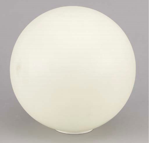 A WHITE PLASTIC GLOBE LAMP,