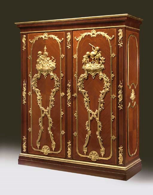 A Regence style ormolu-mounted kingwood armoire