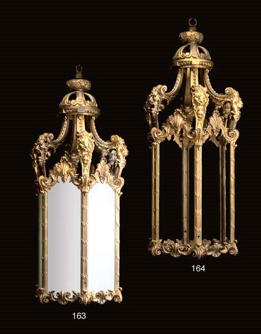A monumental Regence style ormolu hall lantern