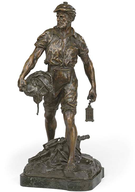 A SPELTER MODEL OF A FRENCH FISHERMAN