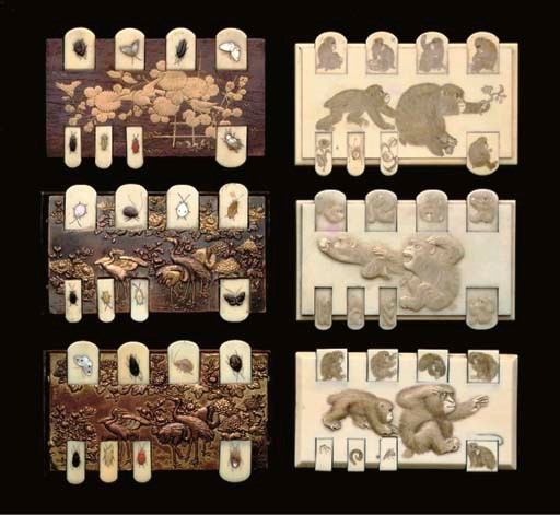 A group of twenty Japanese games counters, 19th century