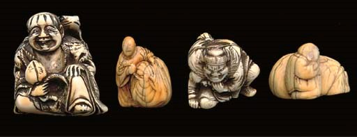 Four ivory netsuke, 18th century and later