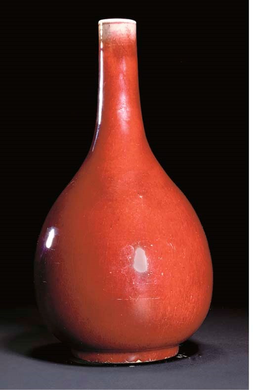 A sang-de-boeuf pear-shaped vase, 19th century