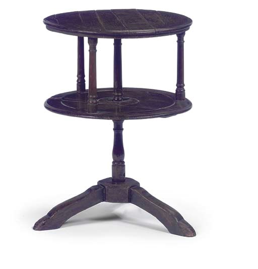 AN OAK TWO TIER DUMB WAITER