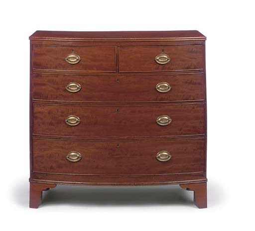 A GEORGE III MAHOGANY BOWFRONT CHEST