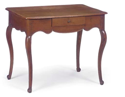 A FRENCH PROVINCIAL CHERRYWOOD SIDE TABLE