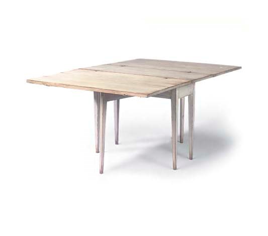 A SWEDISH WHITE-PAINTED DROP LEAF TABLE