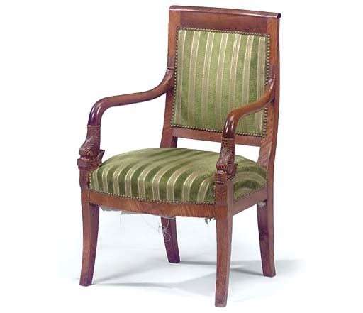 A LOUIS PHILIPPE WALNUT FAUTEUIL