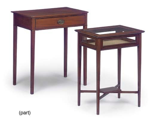 AN EDWARDIAN MAHOGANY AND SATINWOOD CROSSBANDED BIJOUTERIE TABLE