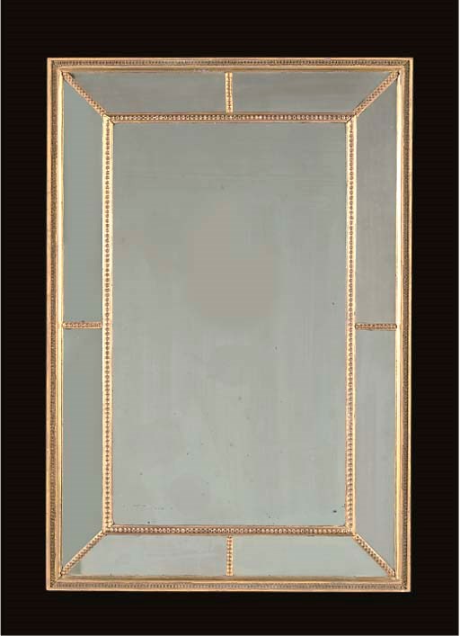 A GILTWOOD AND GESSO MARGINAL MIRROR