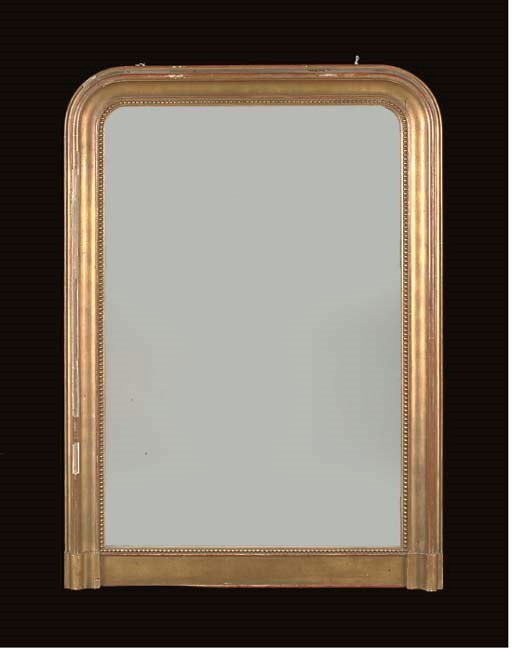 A FRENCH GILTWOOD AND GESSO OVERMANTEL MIRROR