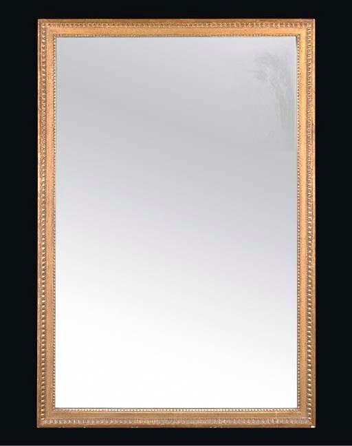 A RECTANGULAR GILTWOOD MIRROR