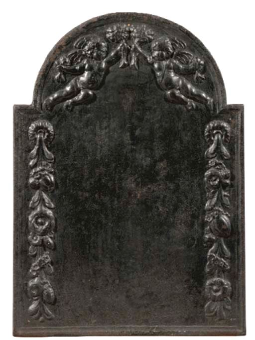A DUTCH IRON HEARTH PLATE