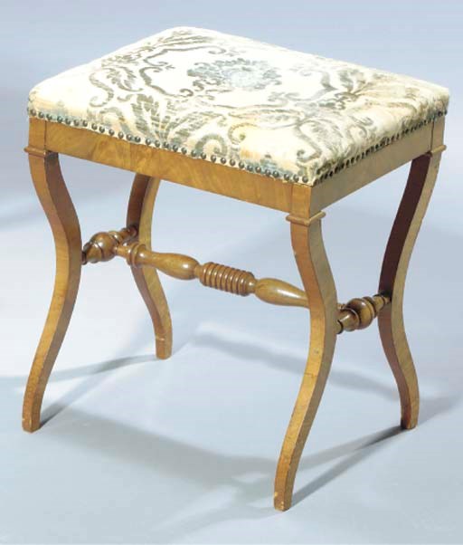 A DUTCH MAHOGANY STOOL