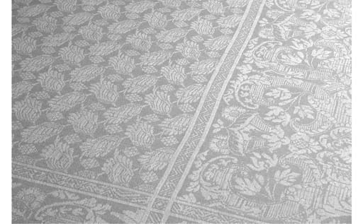 A damask linen tablecloth