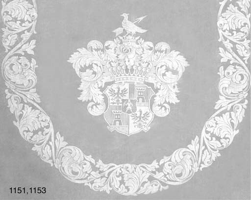 A large damask linen tablecloth