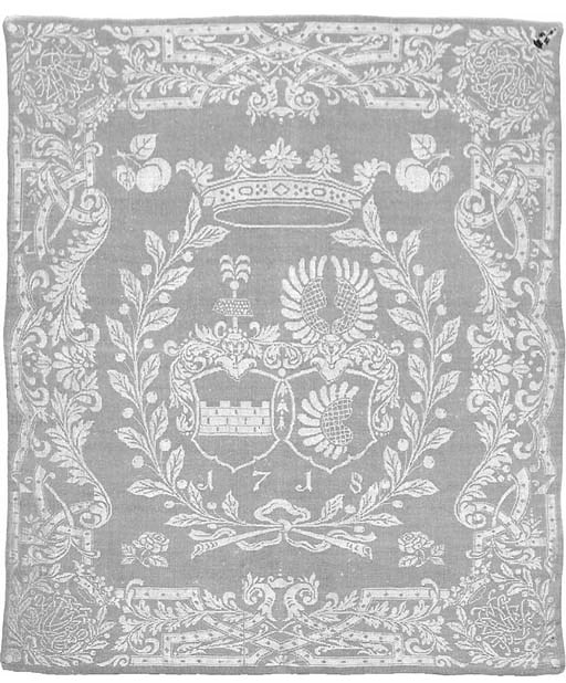 A damask linen napkin